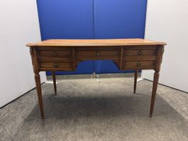 Antiker Schreibtisch, Holz mit Leder