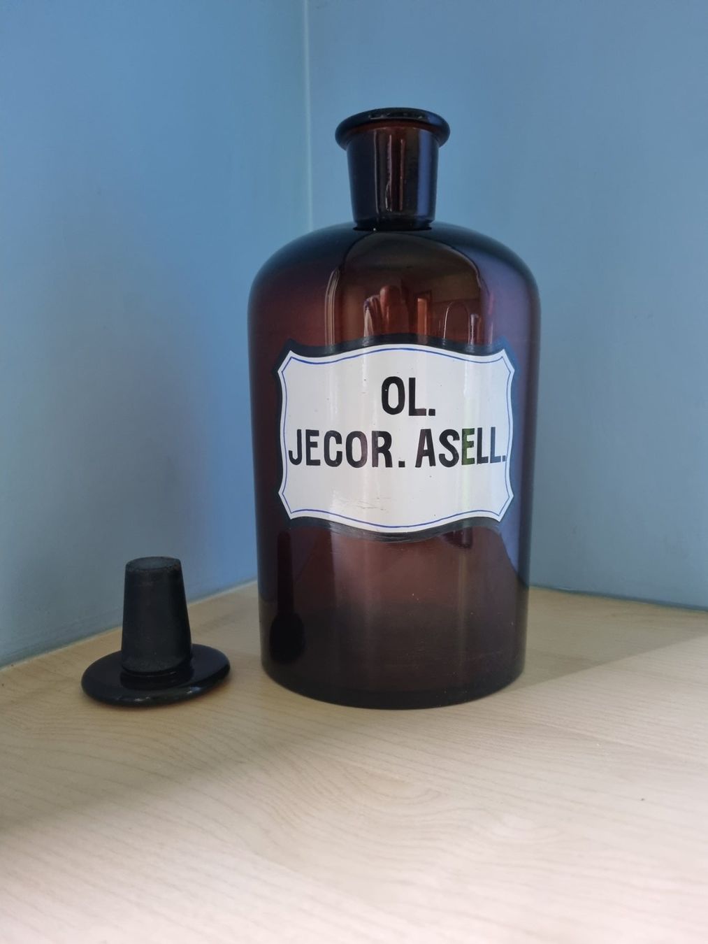 Accessori da laboratorio: Apothekerflasche, Oleum Jecoris Aselli, Lebertran – Usato da Bern venduto da llewellyn1ne 3