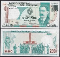 Uruguay 200 Nuevos Pesos UNC 1986