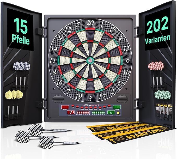 Ultrasport Elektrisches Dartboard Ohne Türen, Dartautomat Für Bis Zu 8