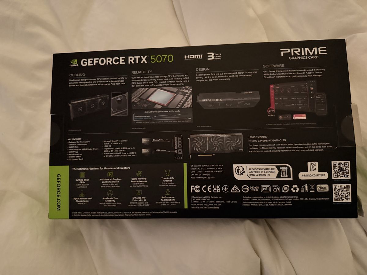 Asus Schede grafiche: RTX 5070 OC Asus Prime – Nuovo (secondo la descrizione) da Kloten venduto da sim_sp6q 1