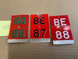 3 Velo Nummern SO 1986 und BE 1987 und 88