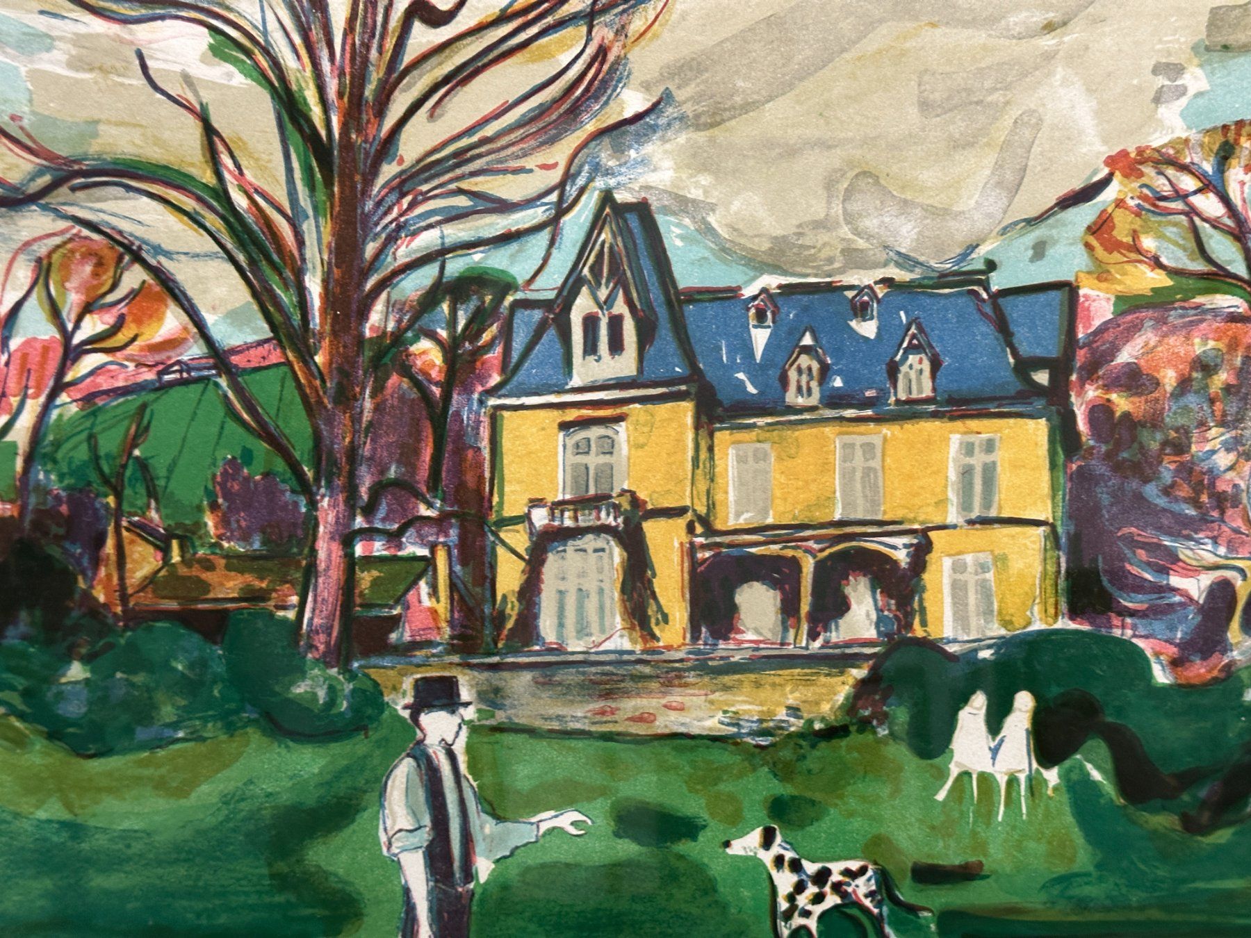 Grafica & Litografie: Geo Bretscher - Lithographie "Maison de maître" – Usato da Morges venduto da vintiques 5