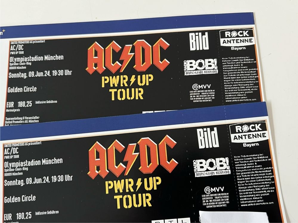 AC/DC München 2 Stk Golden Circle 9.6.24. Kaufen auf Ricardo