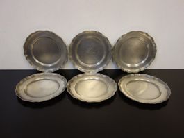 Zinn Teller Zinnteller 6 Stück 10cm 429gr