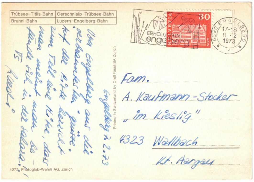Cartoline postali: Engelberg - 4 Bild AK – Usato da Binningen venduto da Mountainrider 1