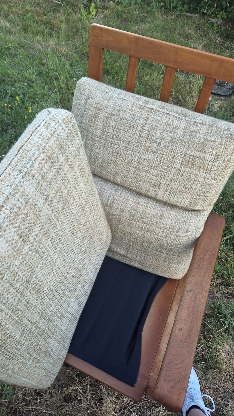 Fauteuils: Teak  Drehsessel Stuhl BeinAblage – D'occasion à Kölliken par Upcycling-by-Mc-TAM 7