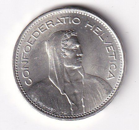 Tutti le monete: 5 Franken 1965 fast unz – Usato da Neuchâtel venduto da karlpierrino 1