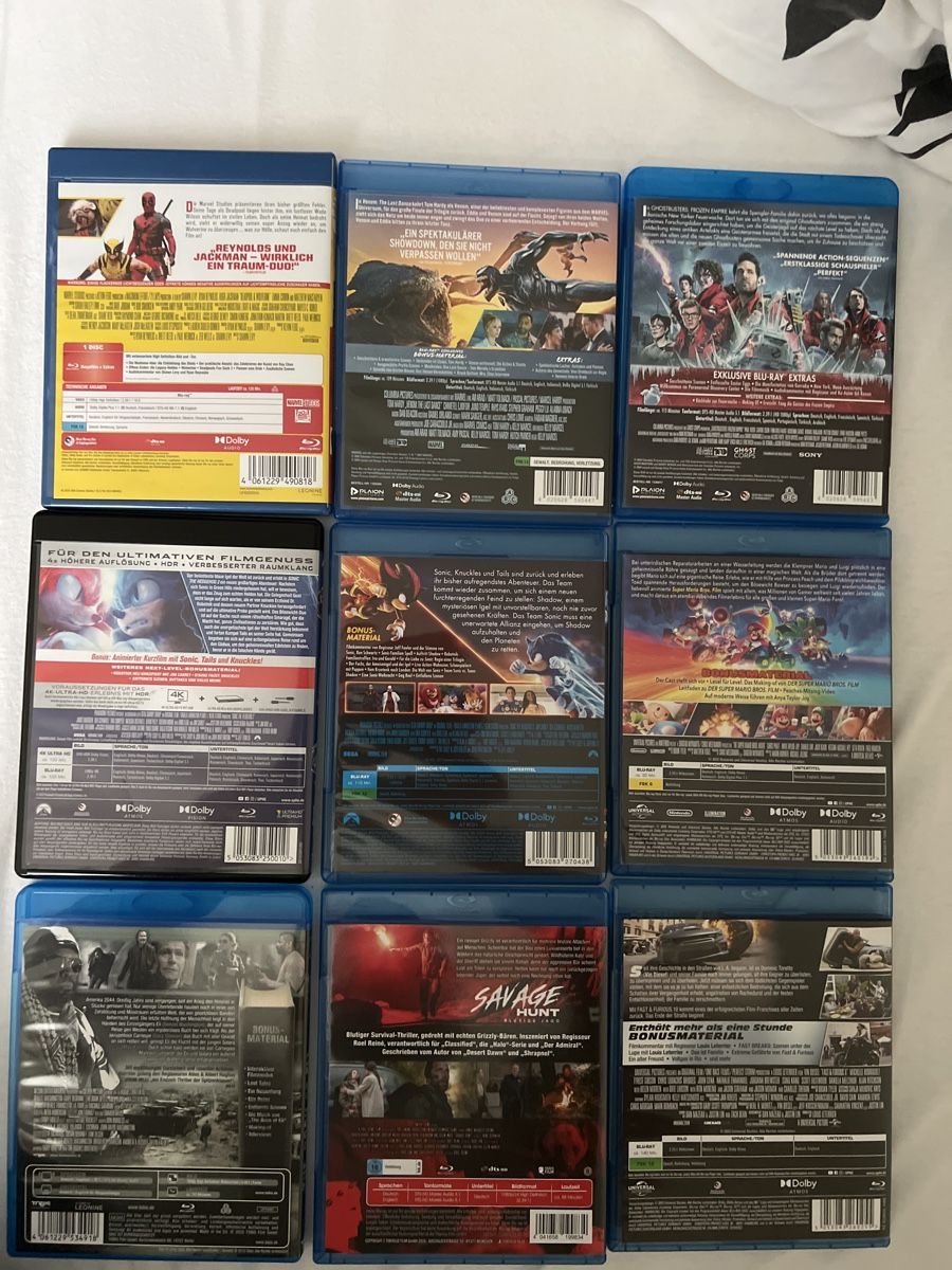 Tutti i DVDs: Blu-ray Sammlung: Deadpool, Sonic, Venom u.v.m. Top! – Usato da Glattbrugg venduto da Halil39 1