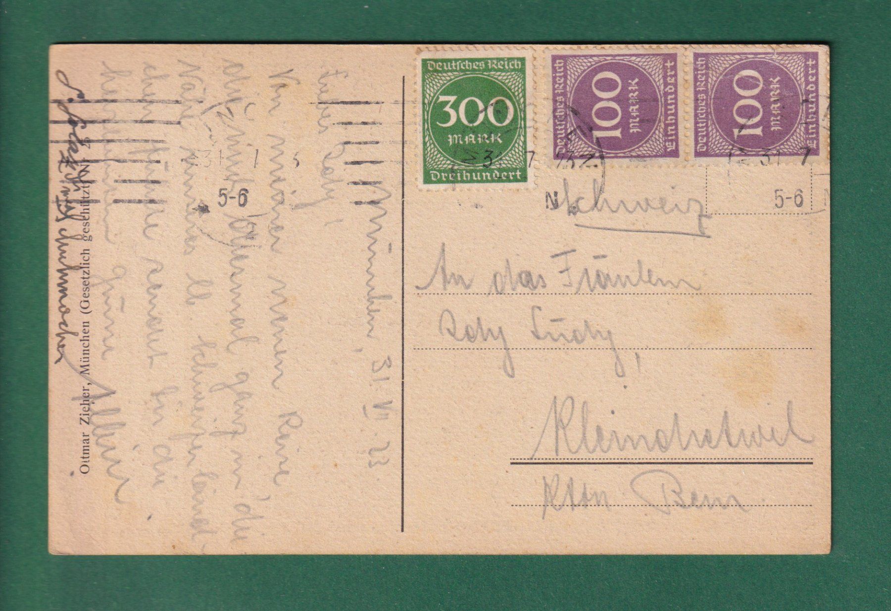 Ansichtskarten: Gruss aus MÜNCHEN - 1923 – Gebraucht aus Pully von nicecards-shop 1