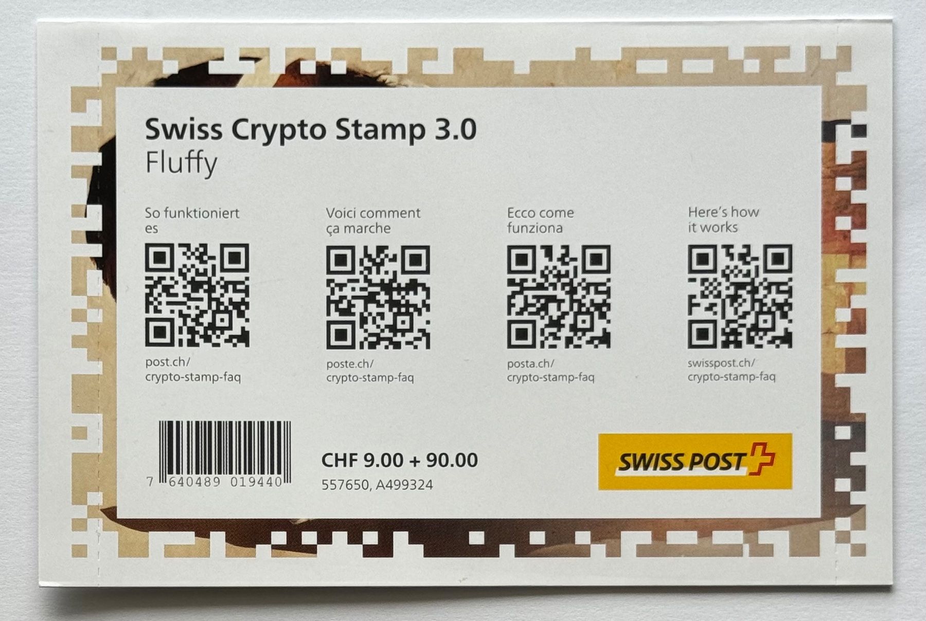 Timbri: Swiss Crypto Stamp 3.0 ID8 Fluffy ungeöffnet – Nuovo (secondo la descrizione) da Baar venduto da ricjon