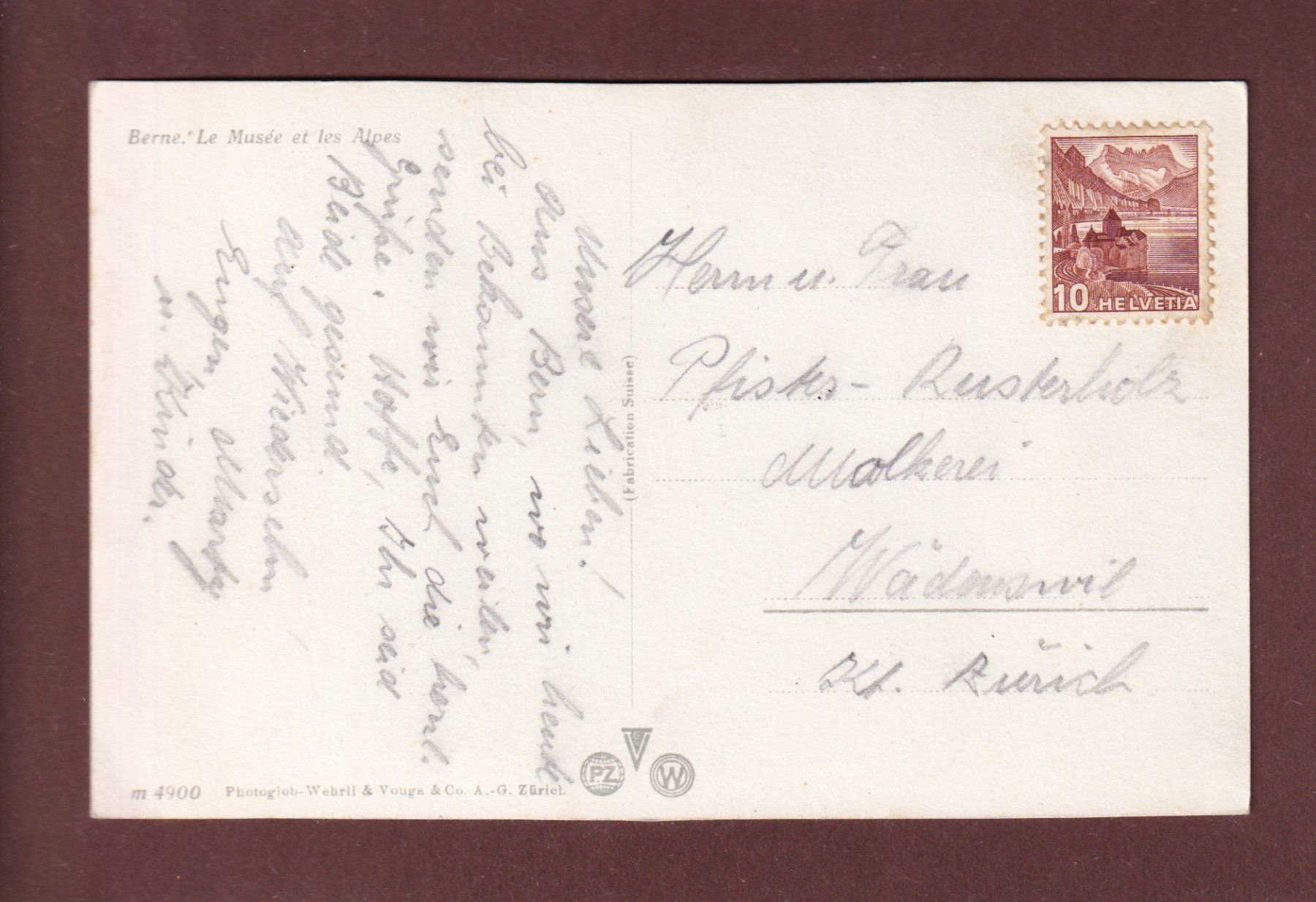 Cartes postales: BERN - Museum und Alpen – D'occasion à Pully par nicecards-shop 1