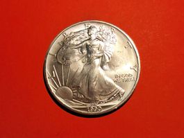 1990 AMERICAN EAGLE 1 OZ UNZE AUSGABE 1 SILBER LIBERTY USA !