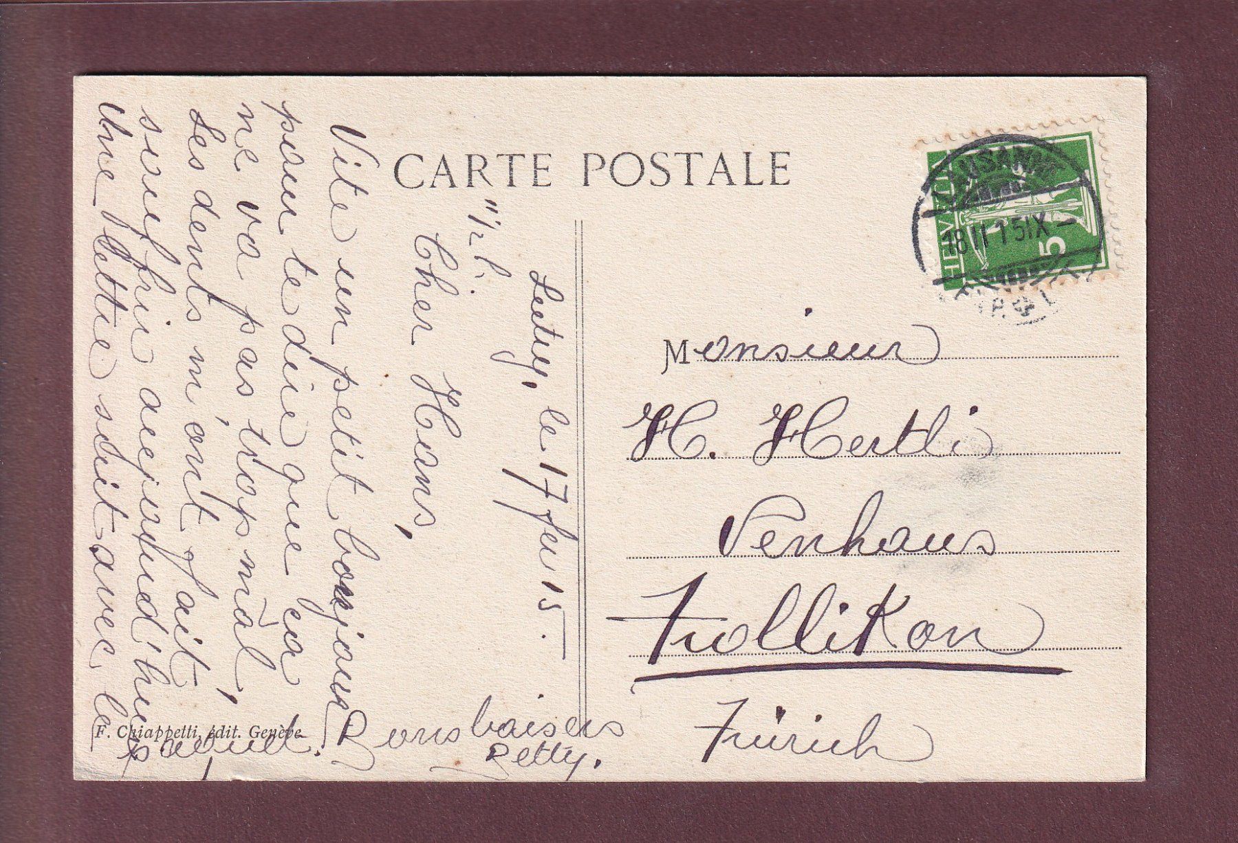 Cartes postales: LAUSANNE et les Alpes - 1915 – D'occasion à Pully par nicecards 1