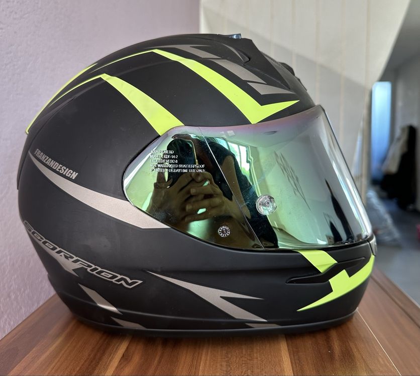 Casques & visières: Scorpion Helm Gr. M (58cm) mit Sonnenblende 🖤💛🏍️💨 – Neuf (Voir description) à Uster par seidls5 1