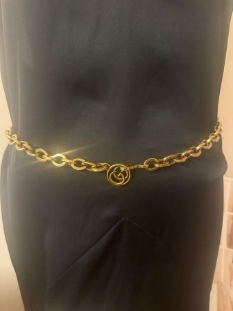 Gucci interlocking G chain belt brass, gold finish