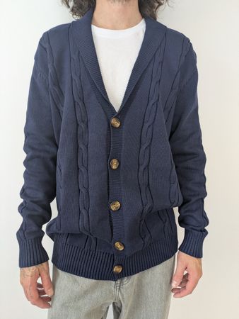 Strickjacke Herren dunkelblau Grösse XXL 