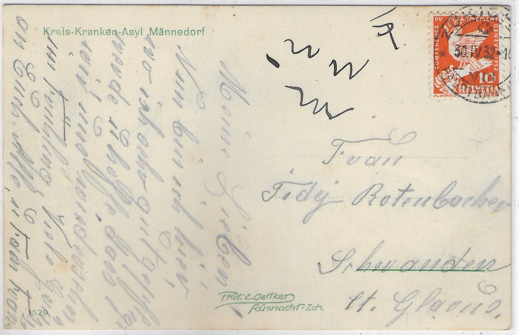 Cartoline postali: Kreis-Kranken-Asyl - Männedorf – Usato da Ettingen venduto da Kartenplanet 1