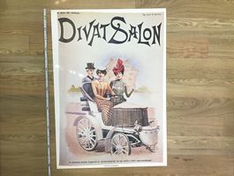 Plakat DIVAT SALON Mode Magazin ca. 1900 vintage