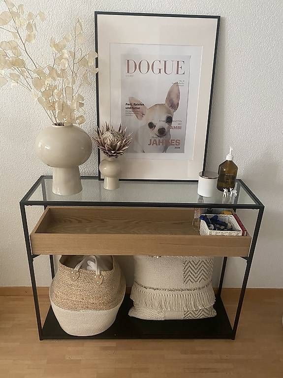 Cassettiere: Konsole Holz/Glas/Schwarz für Eingangsbereich – Usato da Männedorf venduto da nathi_o