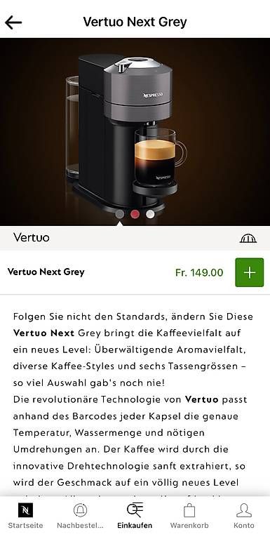 Kaffeemaschinen & Espressomaschinen: Nespresso Kaffemaschiene Verto Next Grey – Gebraucht aus Winznau von Chrege_Z 1