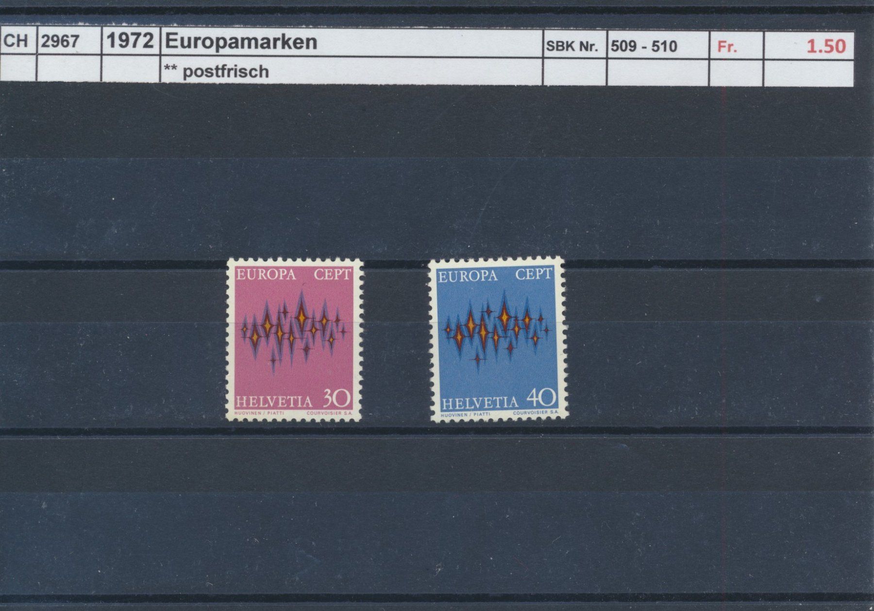 Tous les timbres: 1972 "Europamarken", ** postfrisch – Neuf (Voir description) à Winterthur par Zupogeru
