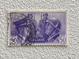 Italia Briefmarke mit Hitler und Mussolini