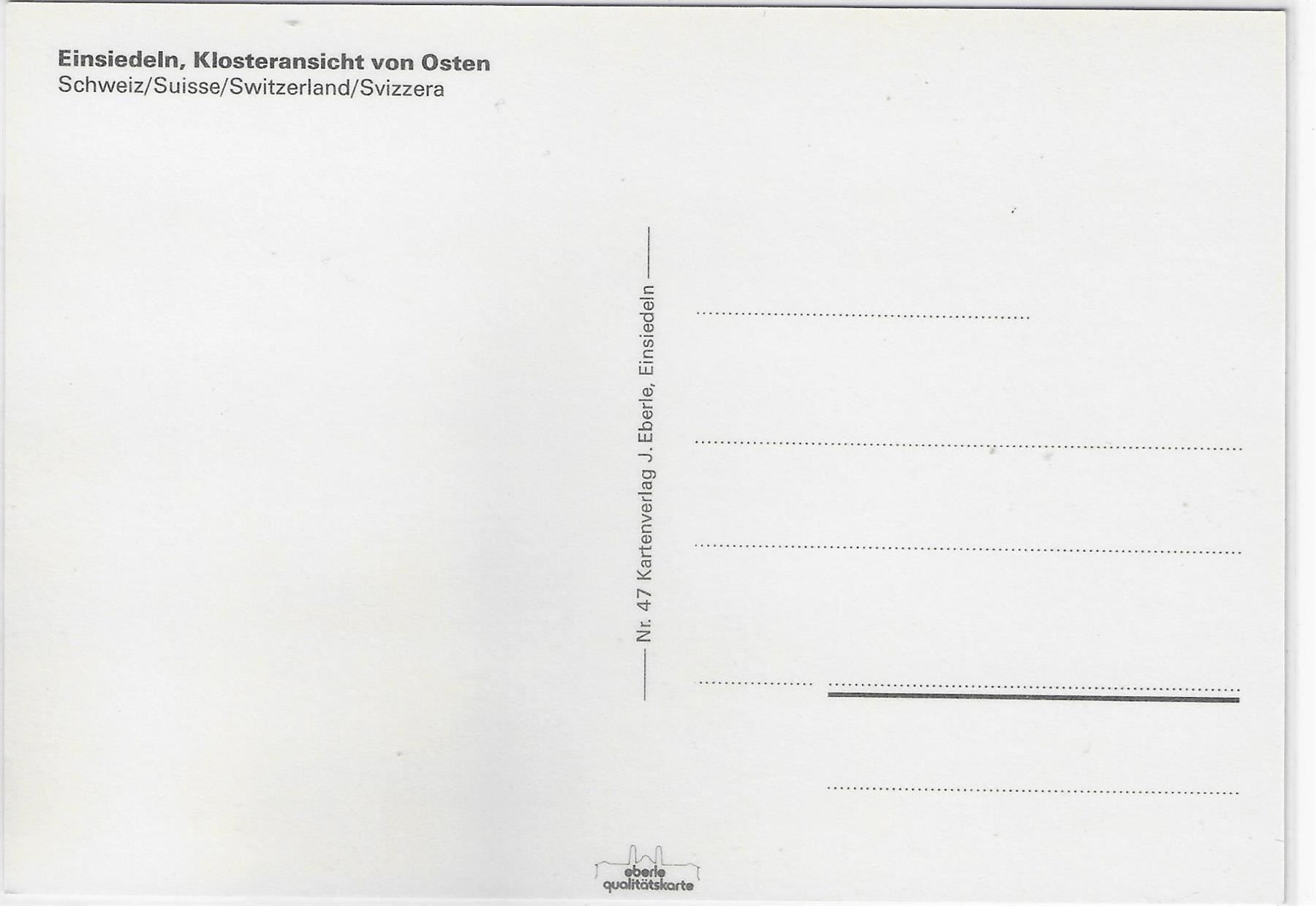 Cartoline postali: Einsiedeln - Klosteransicht von Westen – Antico da Ettingen venduto da Kartenplanet 1