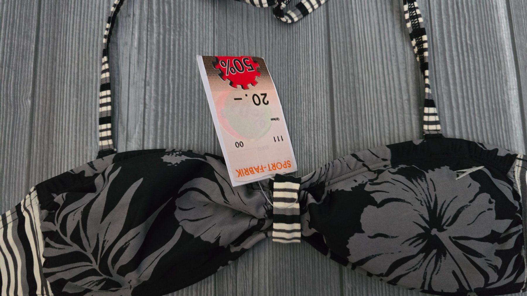 Costumi da bagno & Bikini: Tropical Bandeau Top - 36 - Black & White Chic – Nuovo (secondo la descrizione) da Thalwil venduto da VitaMini 1
