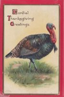 PRÄGEKARTE, CORDIAL THANKSGIVING GREETINGS, 1909