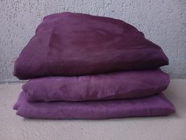 ORGANZA 3x Vorhang "lila/violett" (150x300cm)