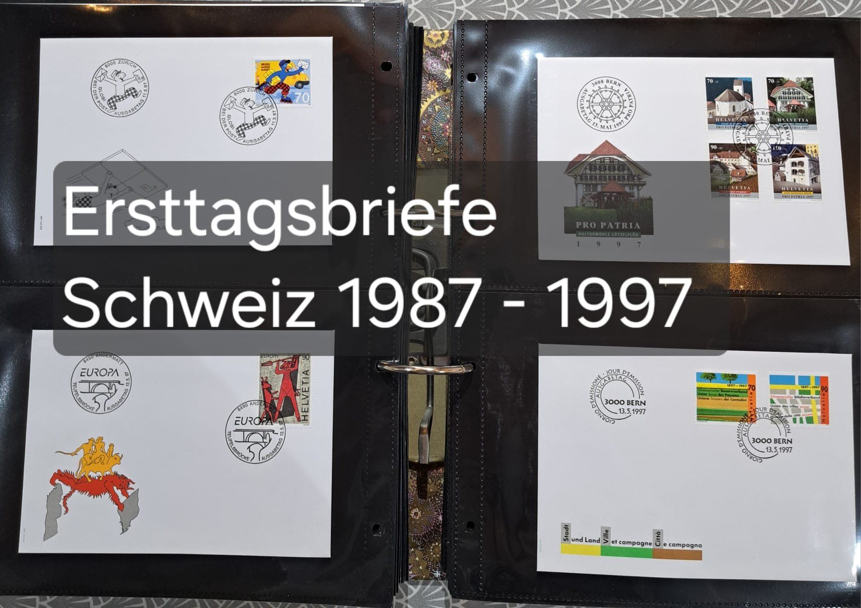 Timbri: Schweizer Ersttagsbriefe Sammlung 1987-1997 Top Zustand! – Usato da Kerzers venduto da Hubihifi