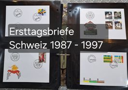 Schweizer Ersttagsbriefe Sammlung 1987-1997 Top Zustand!
