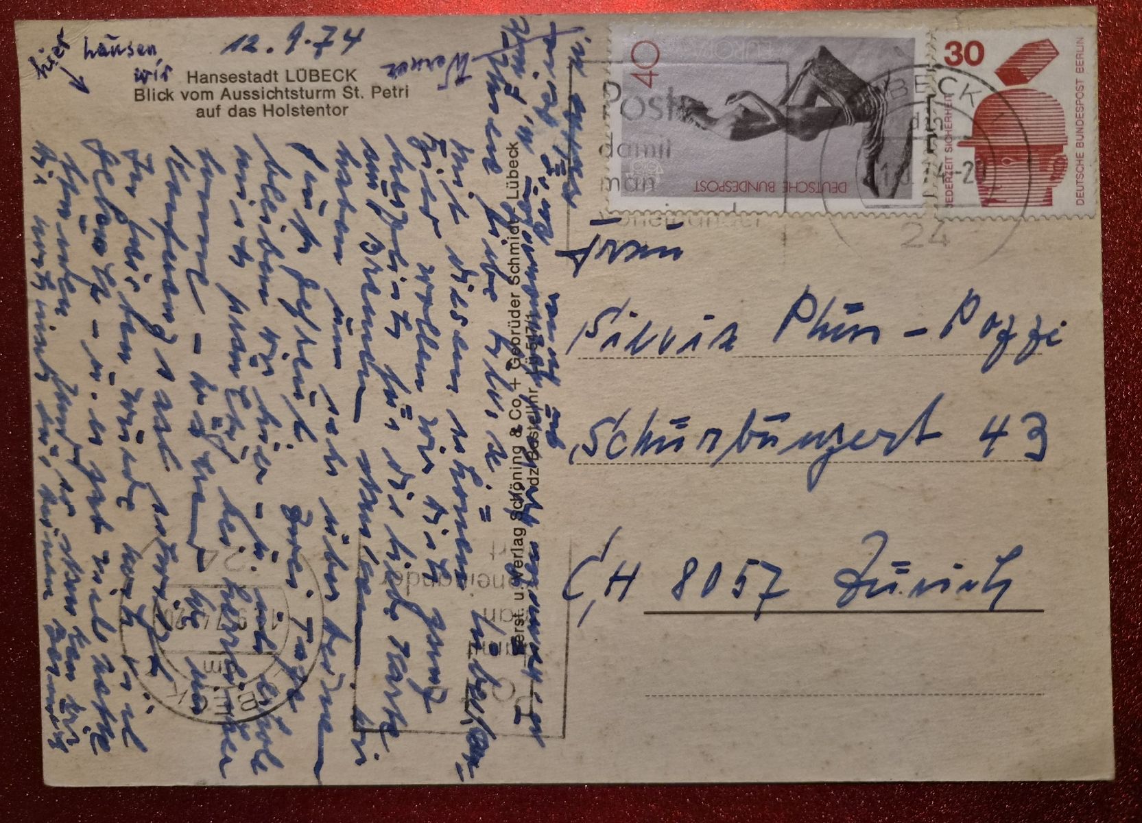 Cartoline postali: Lübeck Holstentor 1974 – Usato da Melchnau venduto da Arthurius 1