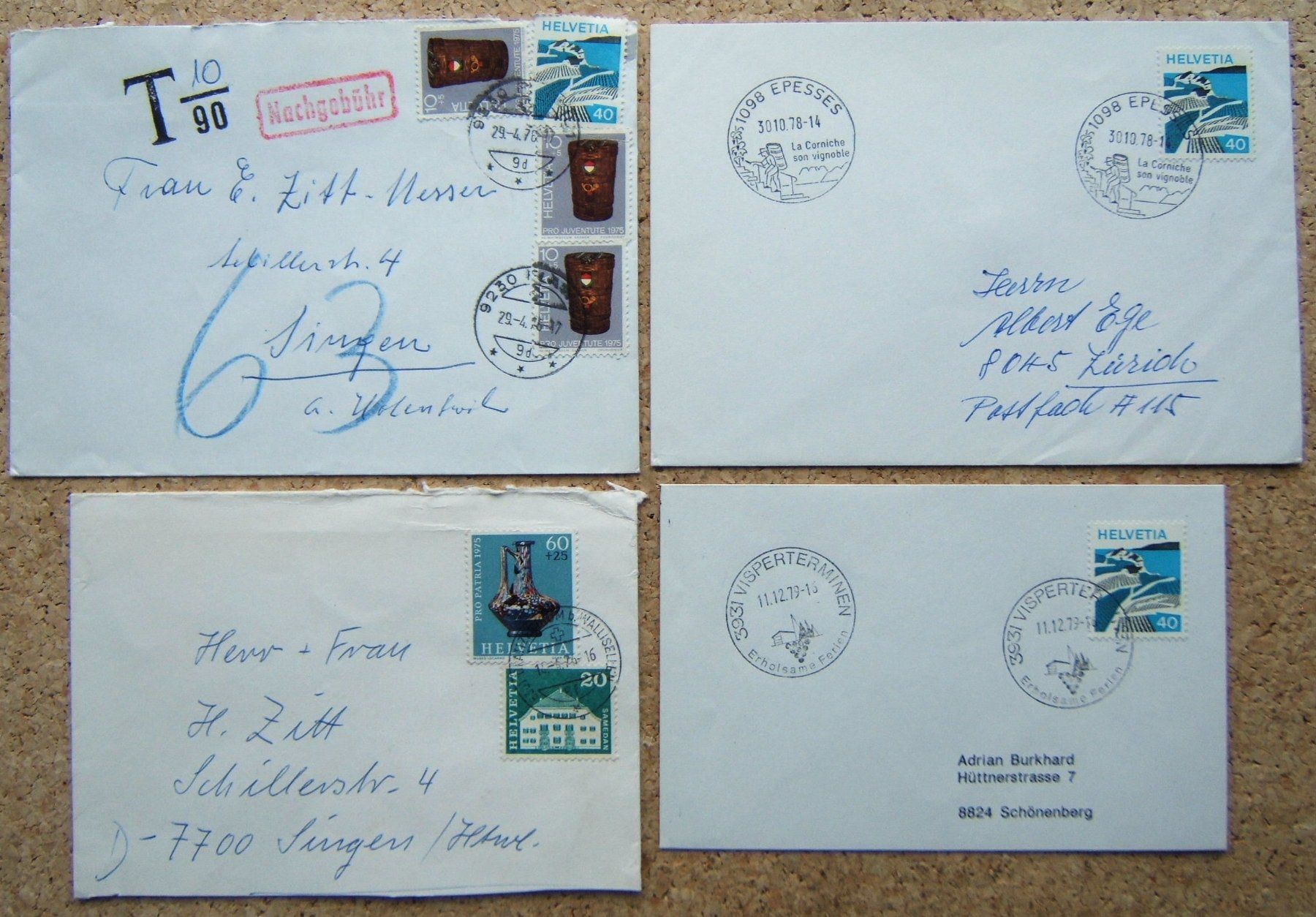 Alle Briefmarken: SCHWEIZ LOT BRIEFE (B) – Gebraucht aus Brunnen von Nonne04 4