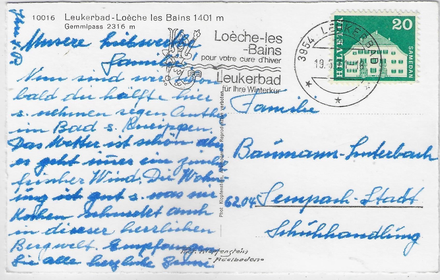 Cartoline postali: Leukerbad-Loeche les Bains – Antico da Ettingen venduto da Kartenplanet 1