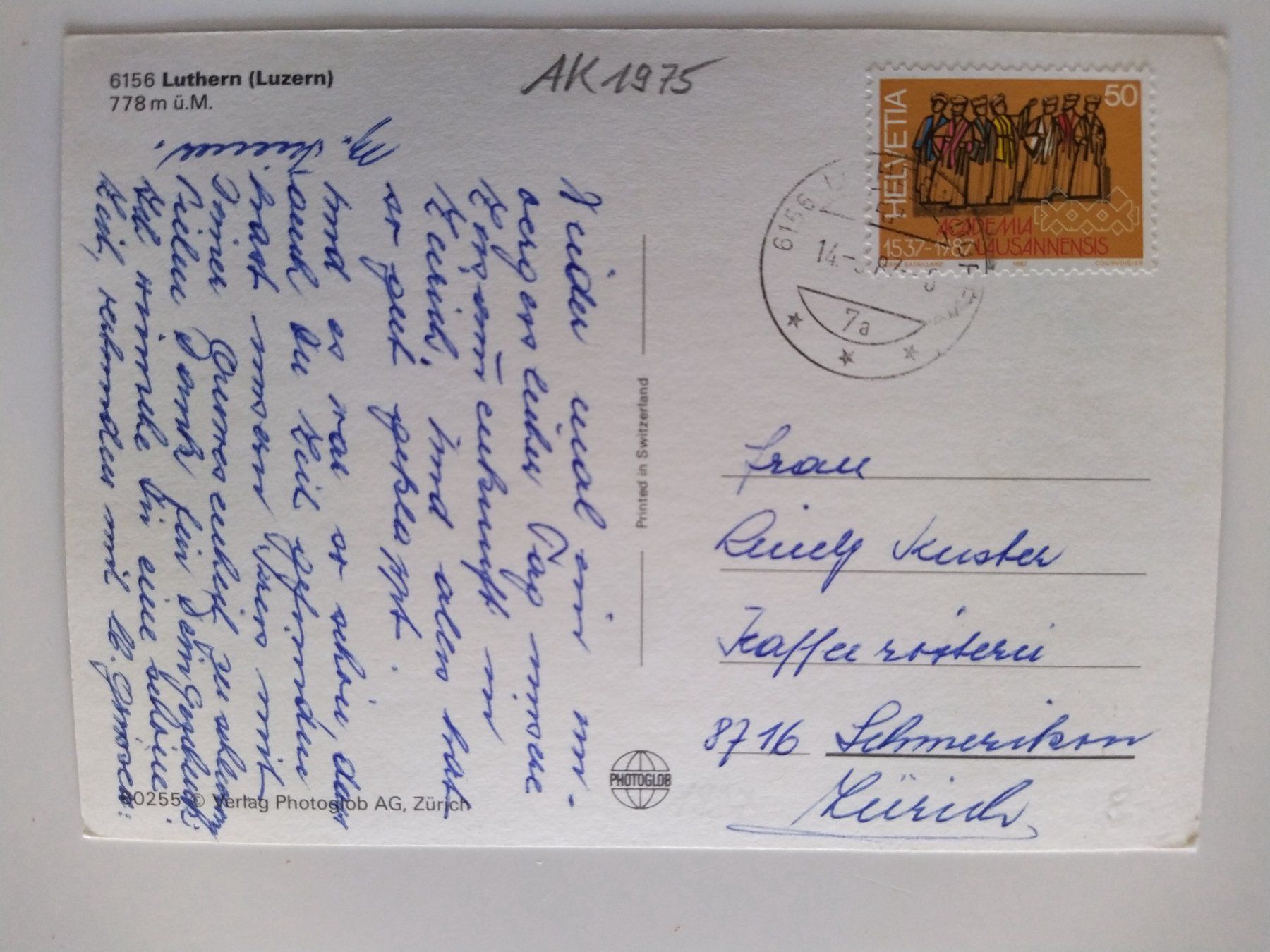 Cartoline postali: Luthem/Schweiz, dat. 1987 – Usato da Ohmstal venduto da Lebensfreude05 1