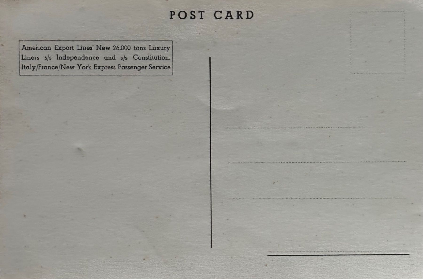 Cartoline postali: USA, Liner, American Export Liner – Usato da Frauenfeld venduto da Merk52 1