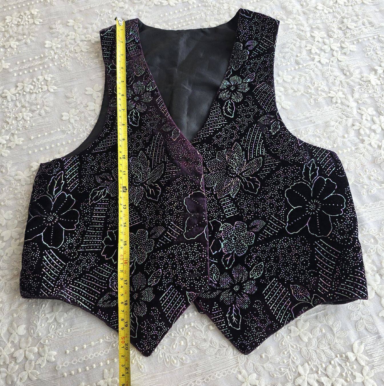 Gilet & Giacche senza maniche: Weste, Samtweste, Vintage Weste, Blumenmuster, Schwarz – Usato da Rheinsulz venduto da Gilea 8