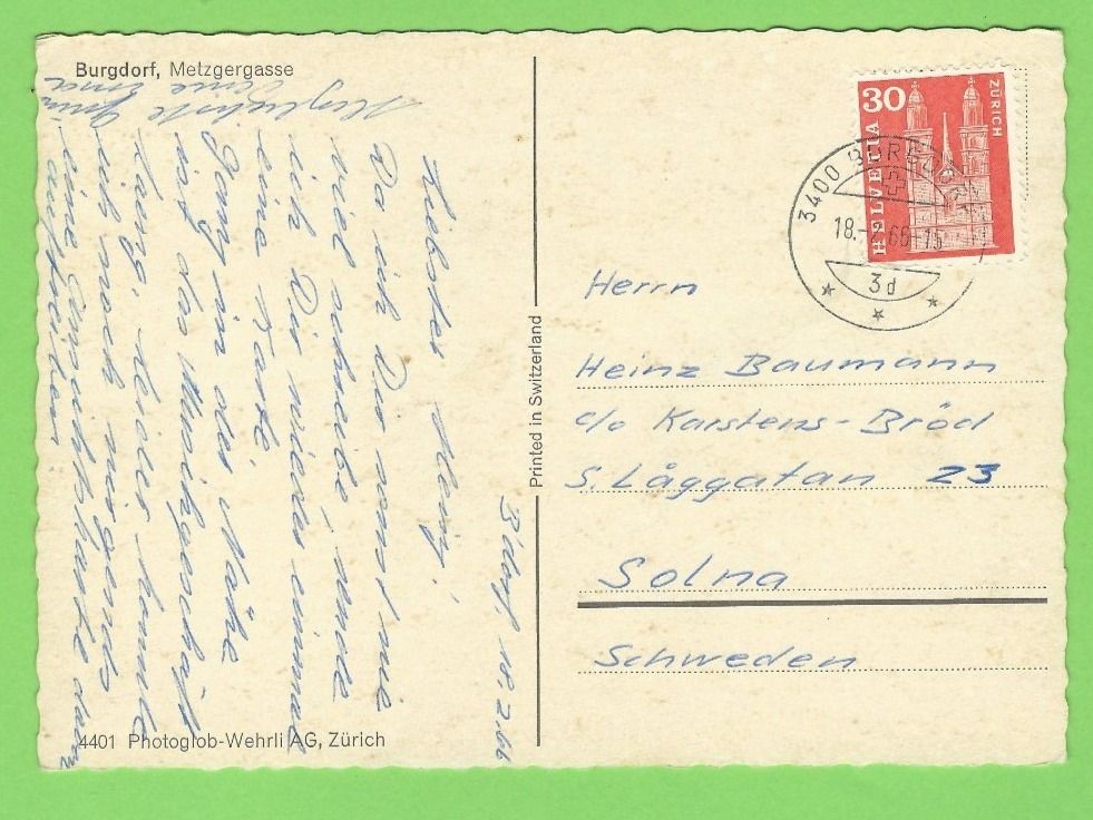 Cartoline postali: Burgdorf, Metzgergasse – Usato da Zürich venduto da t24_de 1