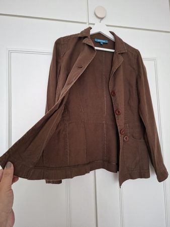 Blazer Nulu New Look marron 100% lin – Taille 36 – Style Y2K