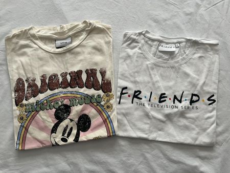 Damen / Teenager 2-er Set T-Shirt weiss / crème Grösse S