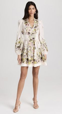 Zimmermann Dress Floral Print Linen Blend Size 1 