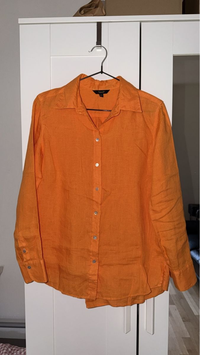 Massimo Dutti Camicette: MASSIMO DUTTI ORANGE LINEN SHIRT – Nuovo (secondo la descrizione) da Genève venduto da yav_9r9f 3