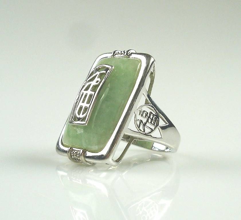 Anelli: Ring Silber mit grüner Jade – Usato da Stans venduto da wer_fd5f