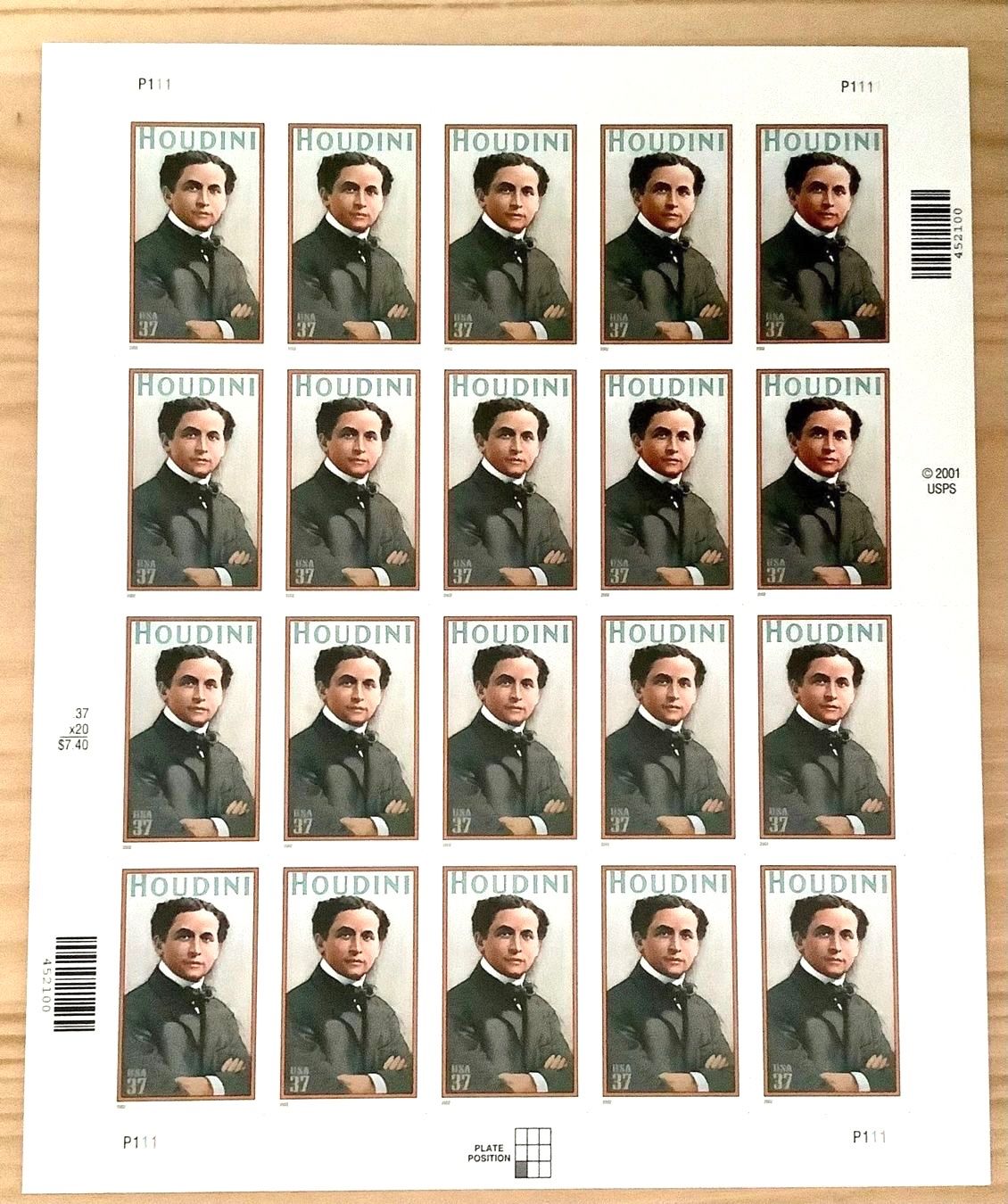 Alle Briefmarken: USA 2002 der Zauber Houdini  Bogen Postfrisch – Neu (gemäss Beschreibung) aus Liestal von Pep3
