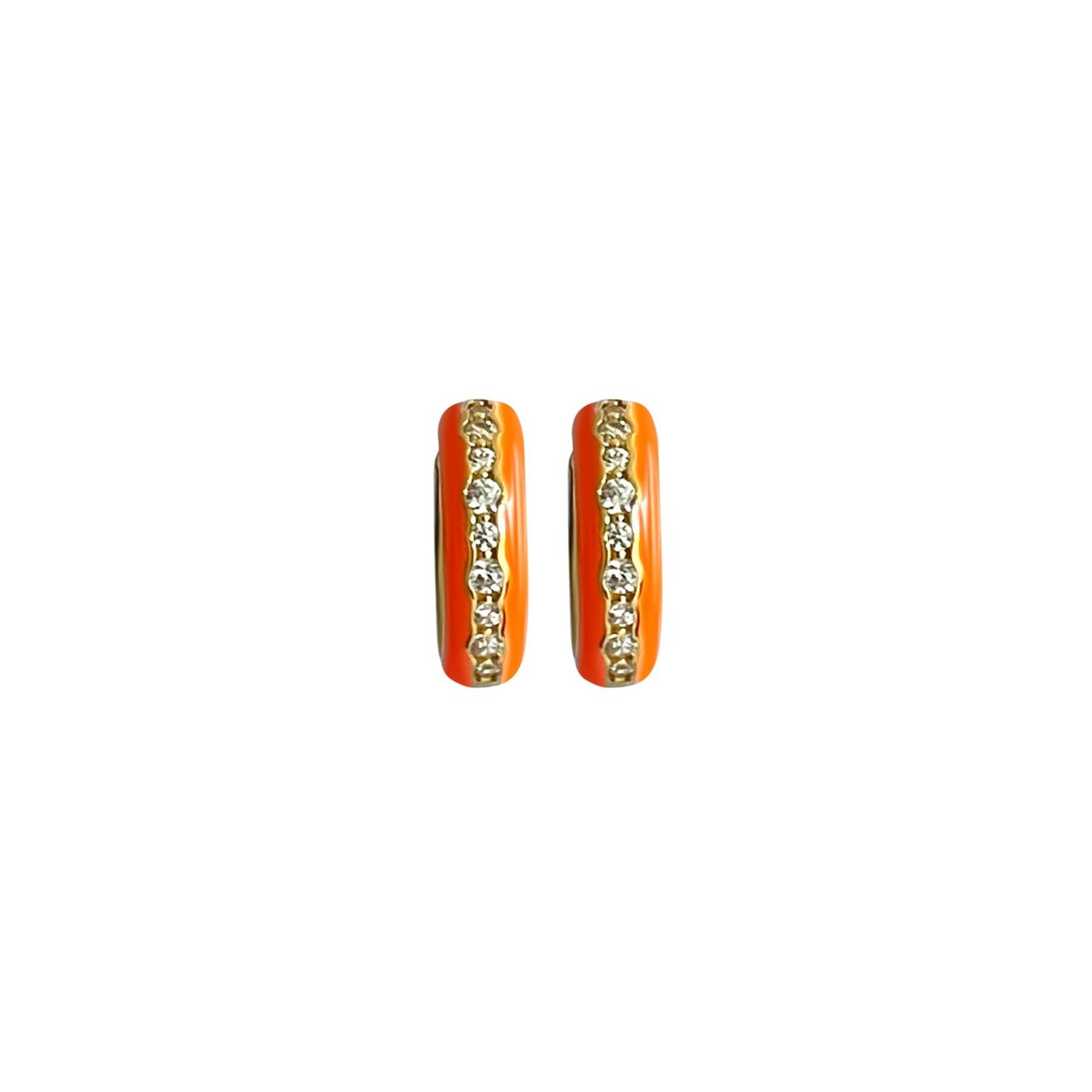 Orecchini pendenti & Orecchini a lobo: 925 Silber Creolen orange emailliert – Nuovo e nell'imballaggio originale da Fahrweid venduto da Vivikiu 1