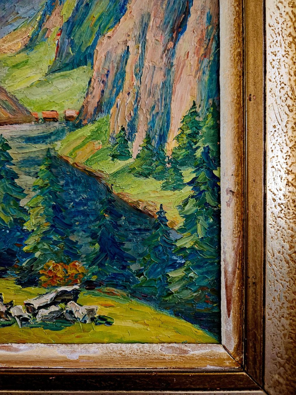 Dipinti: Gemälde Max Kälin Alpenlandschaft mit Fluss Ölgemälde – Usato da Zürich venduto da adriben 5
