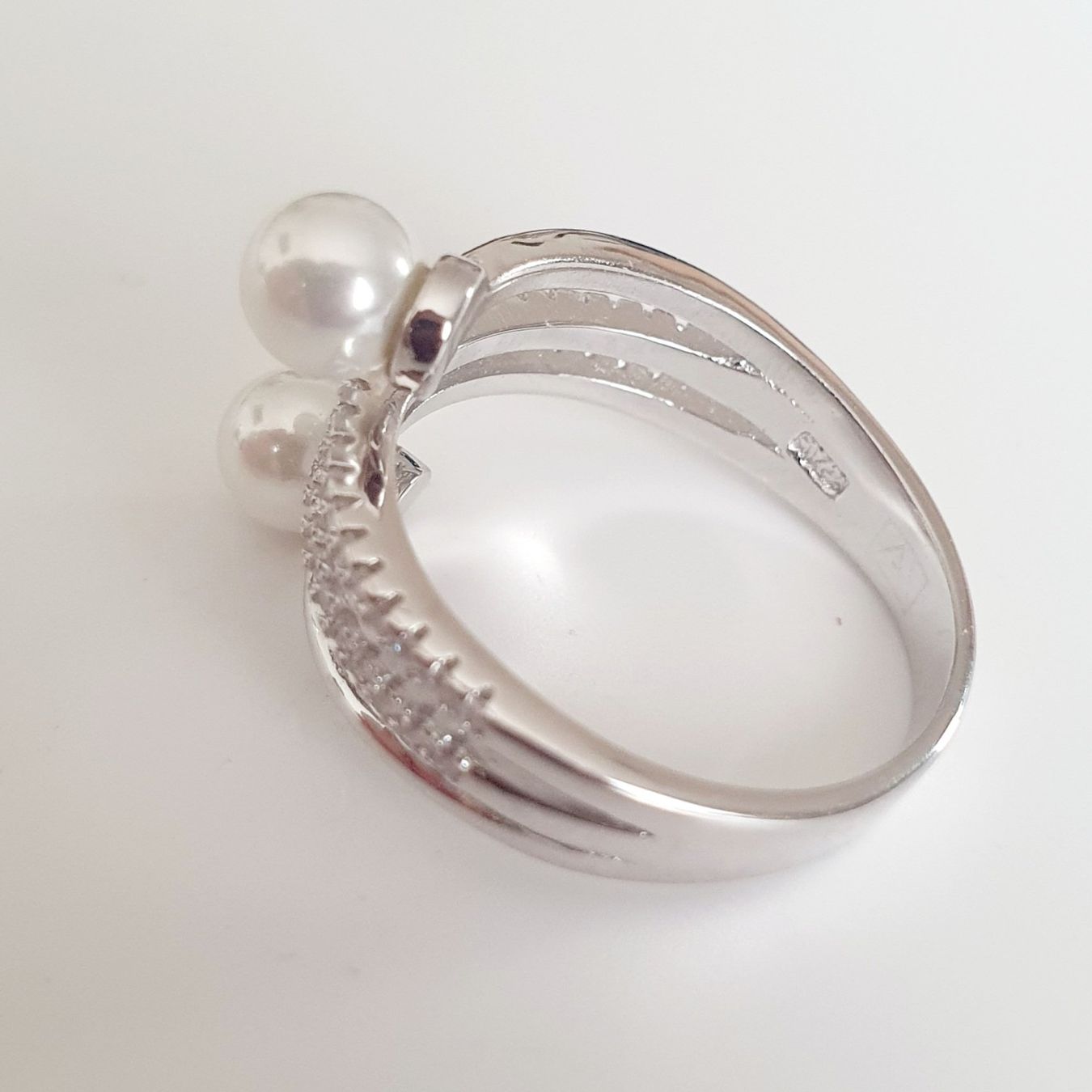Ringe: Elegante Silberring 925  mit  Perlen, 16,4 mm Neu – Neu (gemäss Beschreibung) aus Kreuzlingen von Wunderkiste123 3