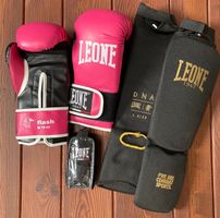 Gants de Boxe Leone, Protège-Tibias & Bandes, Set Complet!